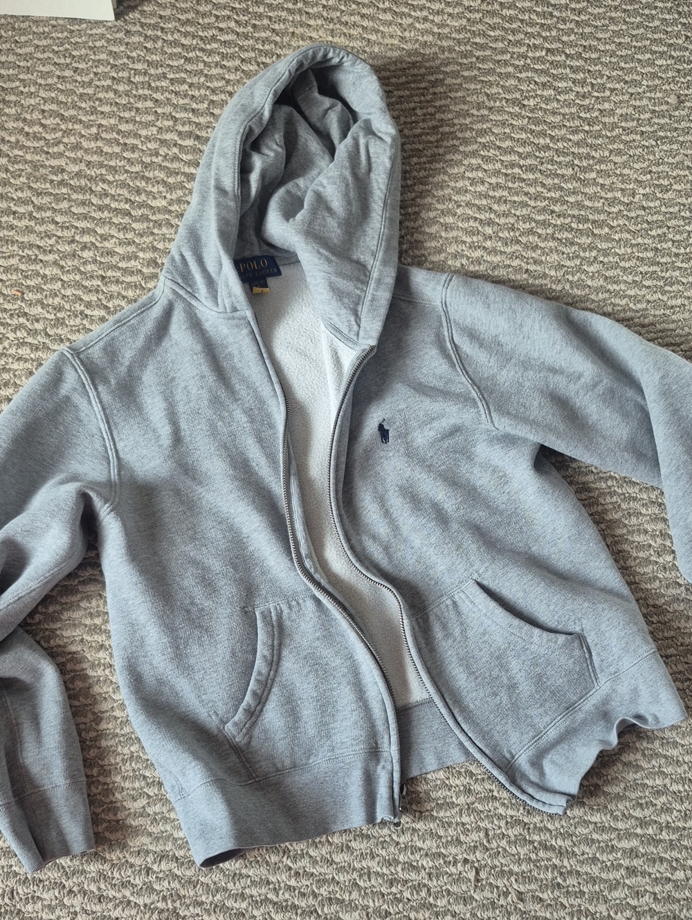 Polo by Ralph Lauren Kids' Light Gray Hooded Zip-Up Jacket